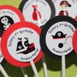 Personalized Pirate Party Cupcake Party Toppers -..
