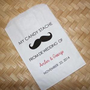 50 Mustache Wedding Personalized Candy Buffet..
