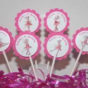 Personalized ANGELINA BALLERINA Cupcake Party Toppers Picks- Custom