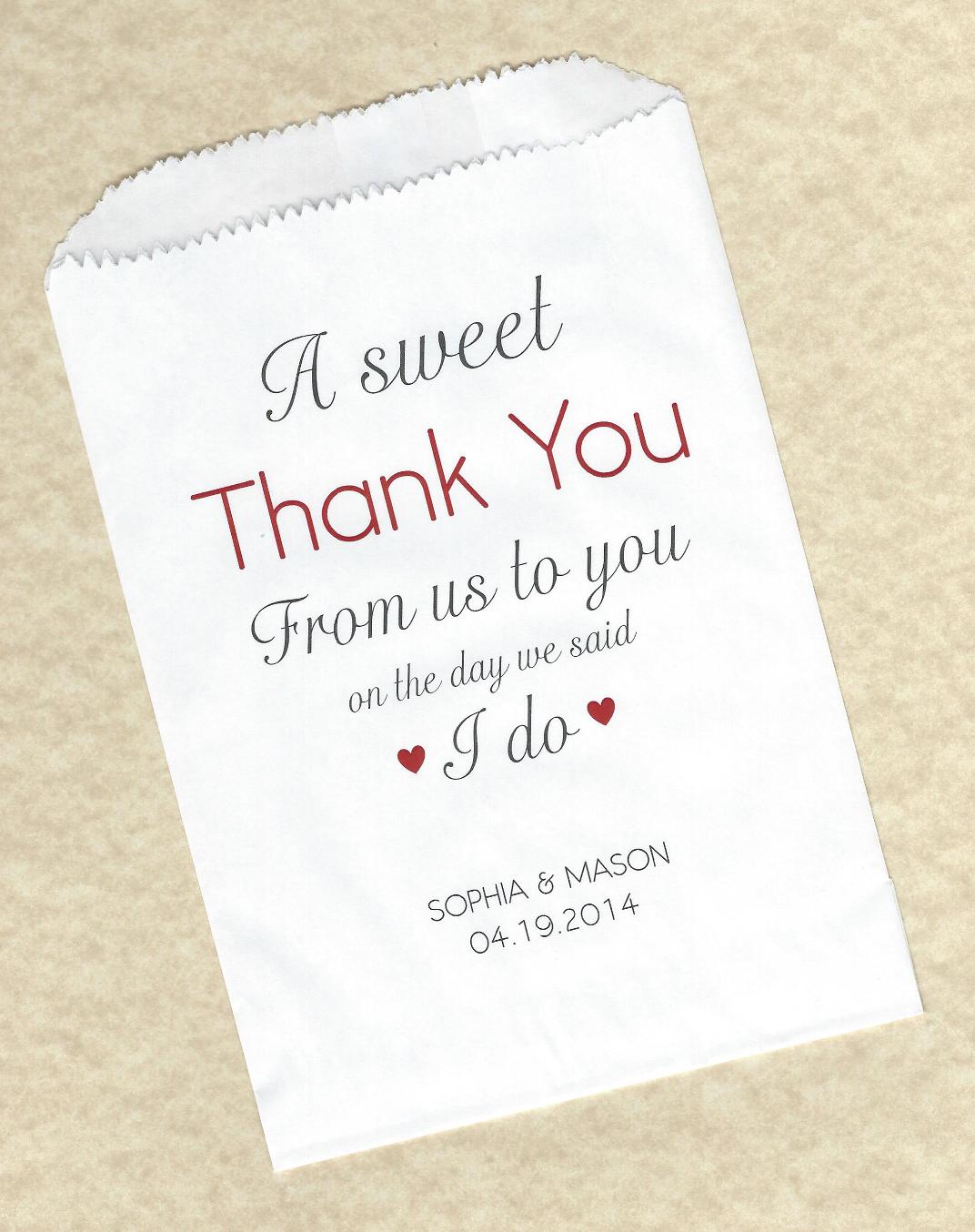 A Sweet Thank You Stckers, Foled Weddng Favour Labels, Personalsed...