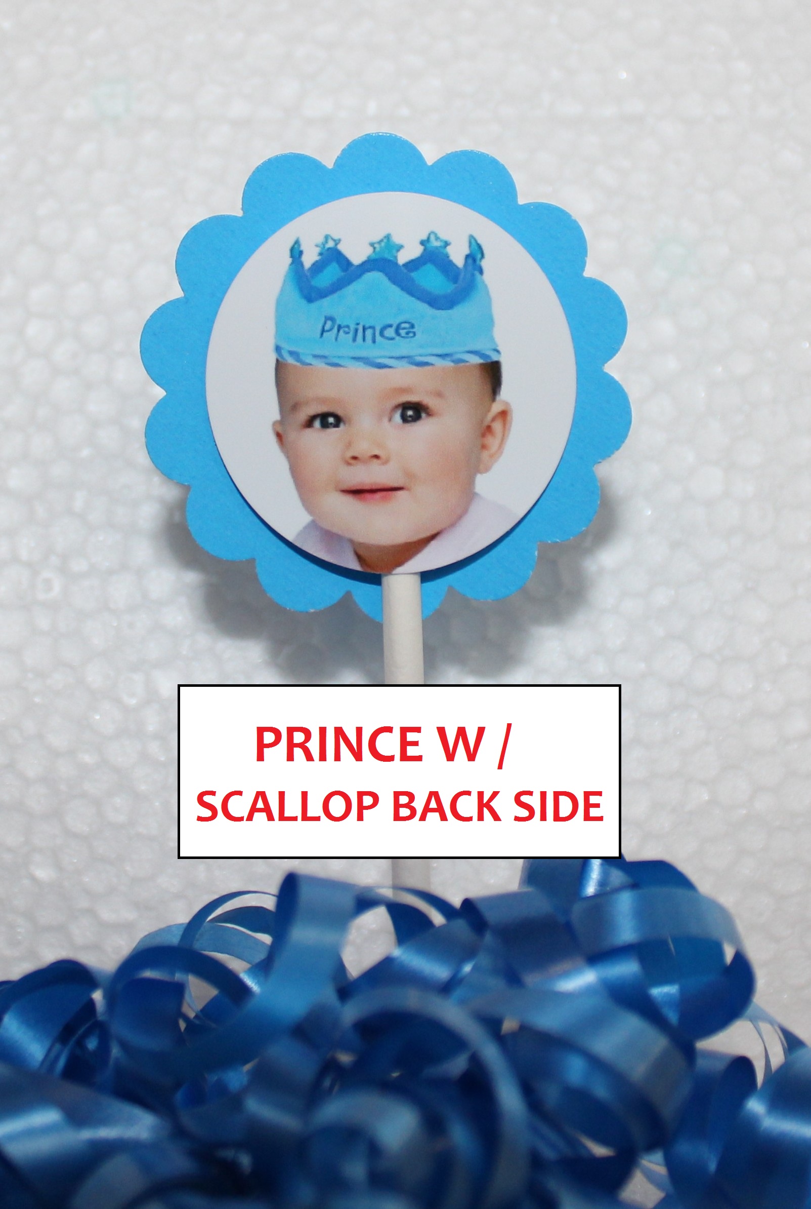 Photo Personalized Prince Crown Cupcake Party Toppers Custom on Luulla
